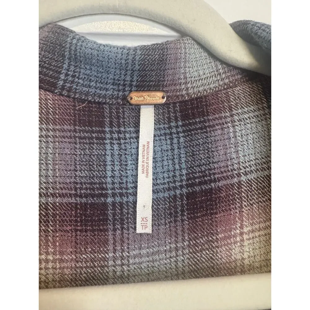 Free People / Before I Let Go Plaid One Piece‎ / oversized sz XS